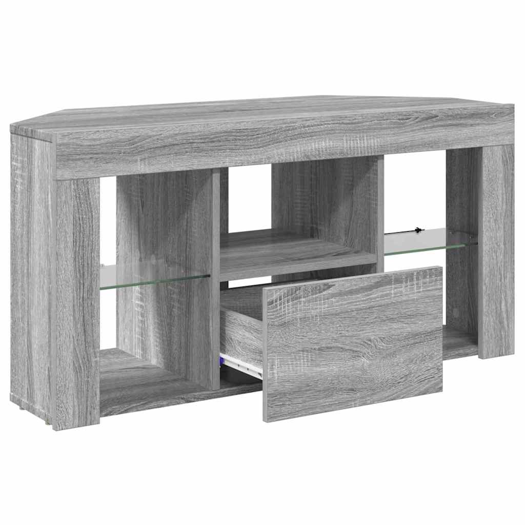 Sarok LED TV szekrény 100 x 40 x 50 cm Szürke Sonoma Szerelt Fa