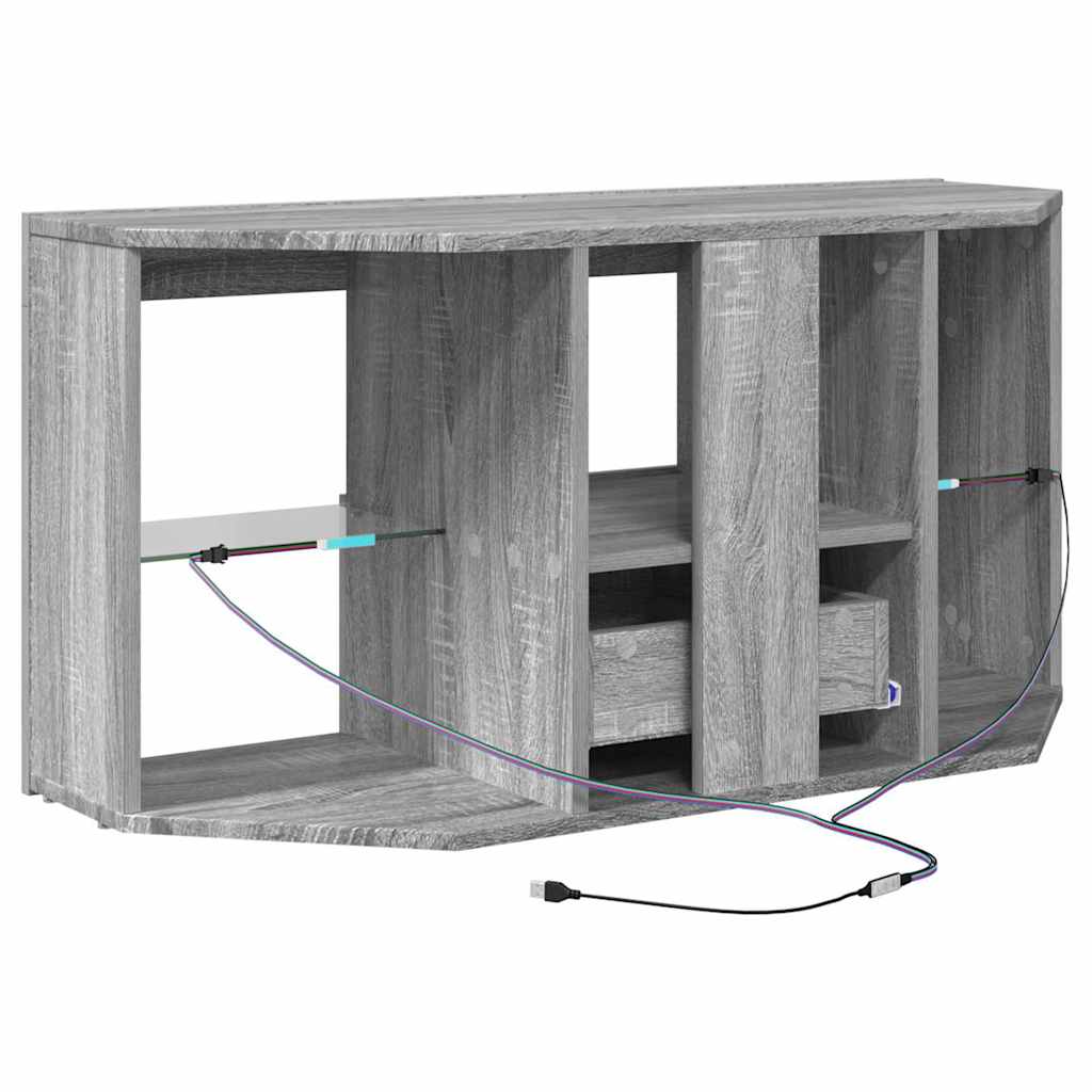 Sarok LED TV szekrény 100 x 40 x 50 cm Szürke Sonoma Szerelt Fa