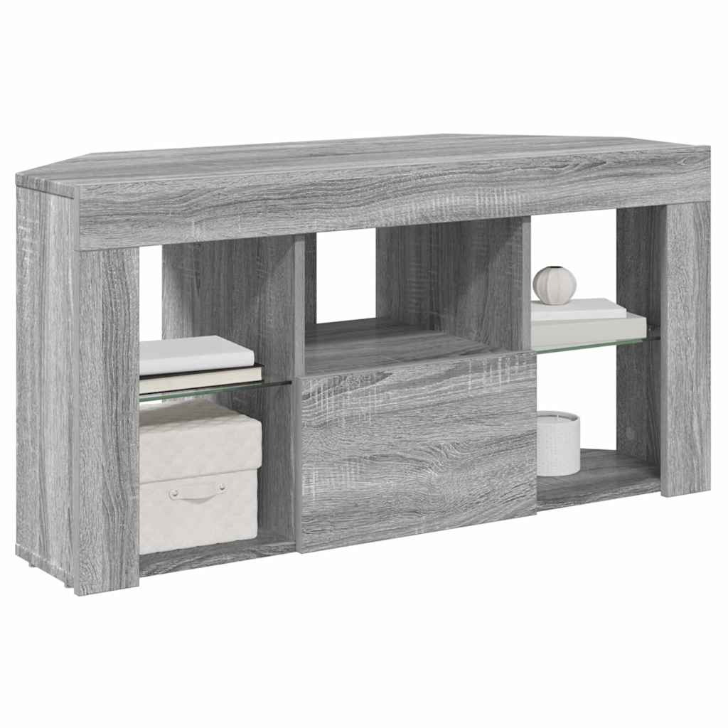 Sarok LED TV szekrény 100 x 40 x 50 cm Szürke Sonoma Szerelt Fa