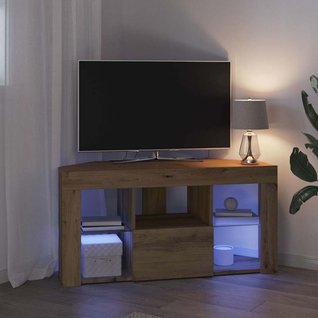 Sarok LED TV szekrény 100 x 40 x 50 cm Artisan tölgy Szerelt Fa
