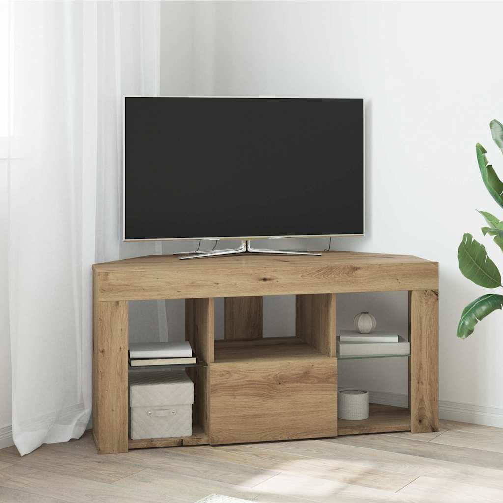 Sarok LED TV szekrény 100 x 40 x 50 cm Artisan tölgy Szerelt Fa