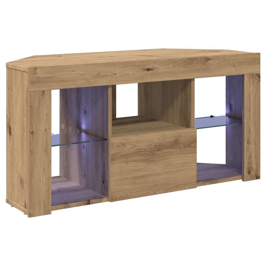 Sarok LED TV szekrény 100 x 40 x 50 cm Artisan tölgy Szerelt Fa
