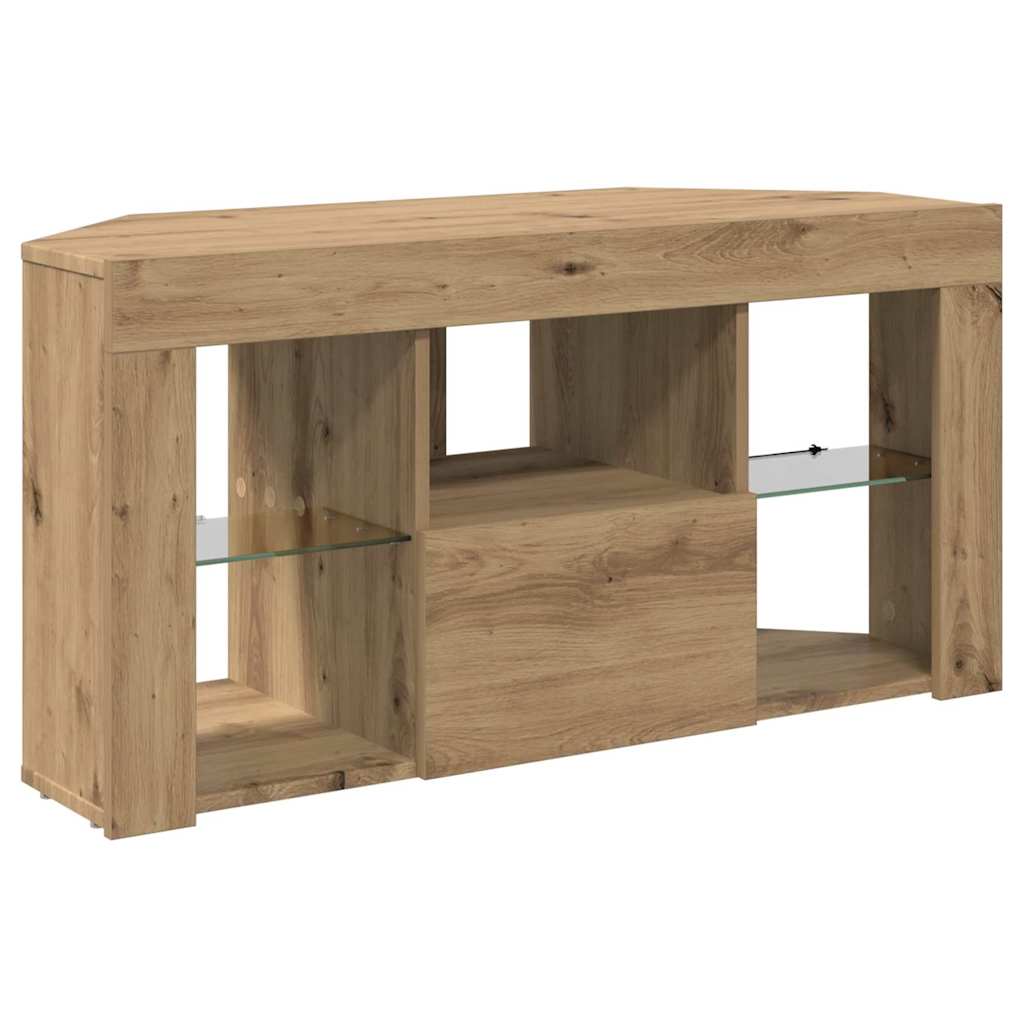Sarok LED TV szekrény 100 x 40 x 50 cm Artisan tölgy Szerelt Fa