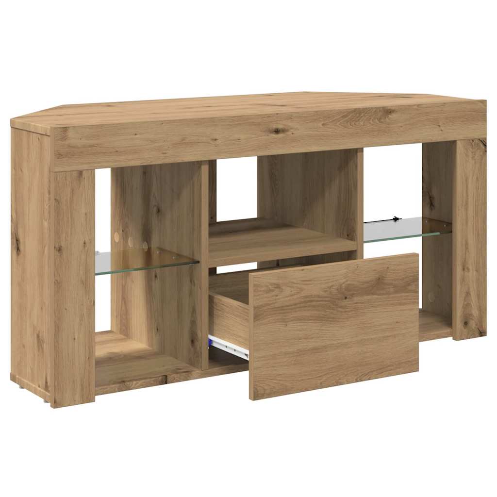 Sarok LED TV szekrény 100 x 40 x 50 cm Artisan tölgy Szerelt Fa