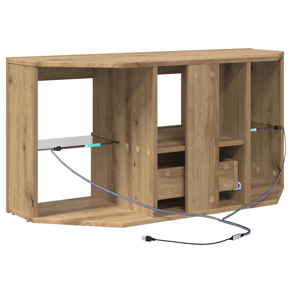 Sarok LED TV szekrény 100 x 40 x 50 cm Artisan tölgy Szerelt Fa