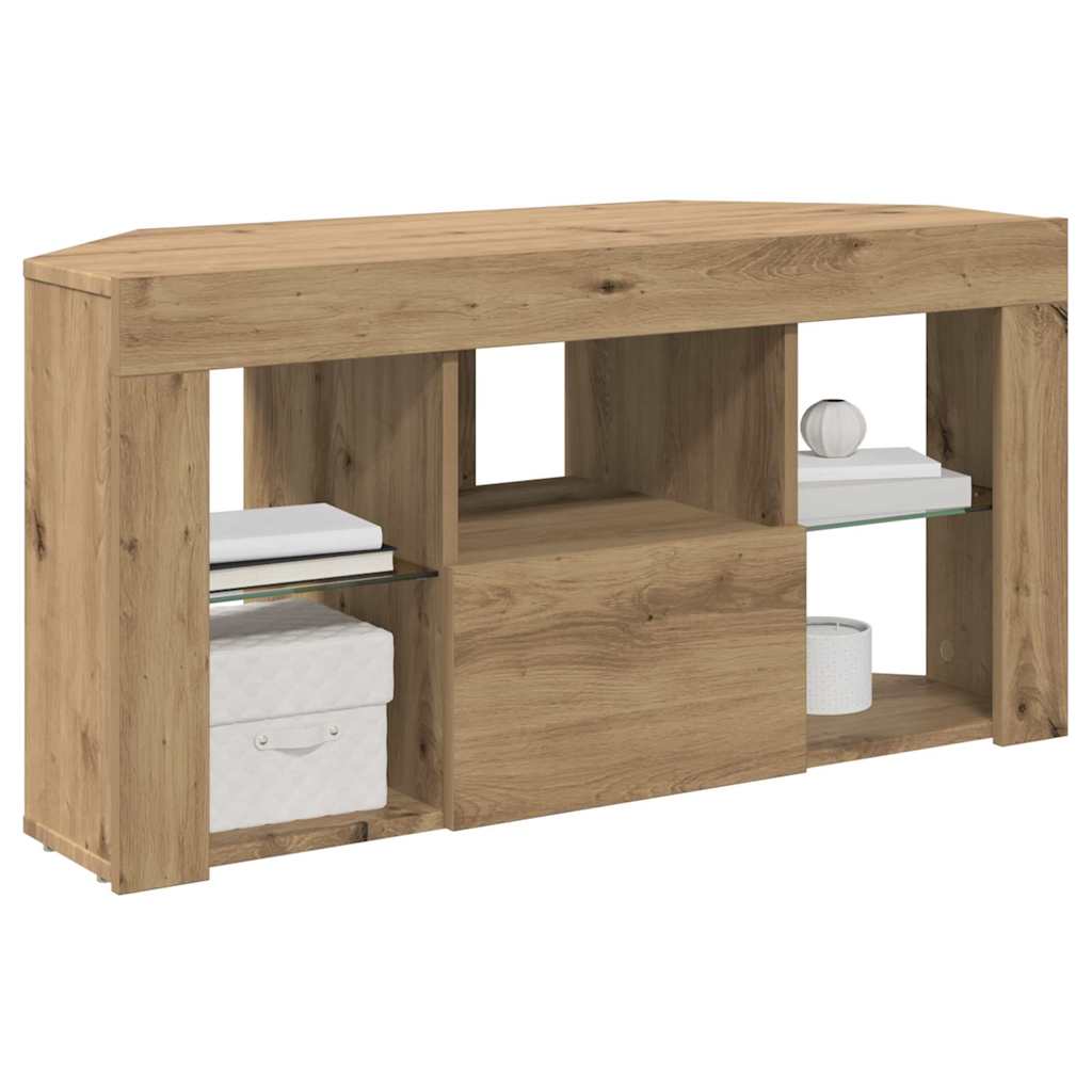 Sarok LED TV szekrény 100 x 40 x 50 cm Artisan tölgy Szerelt Fa