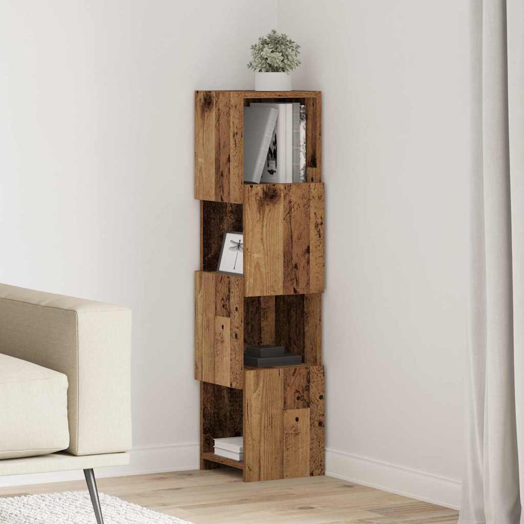 Sarokszekrény 25,5x25x102cm Szerelt Fa Öreg fa