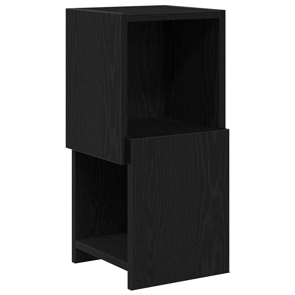 Sarokszekrény 25,5x25x55cm Szerelt Fa Fekete tölgy