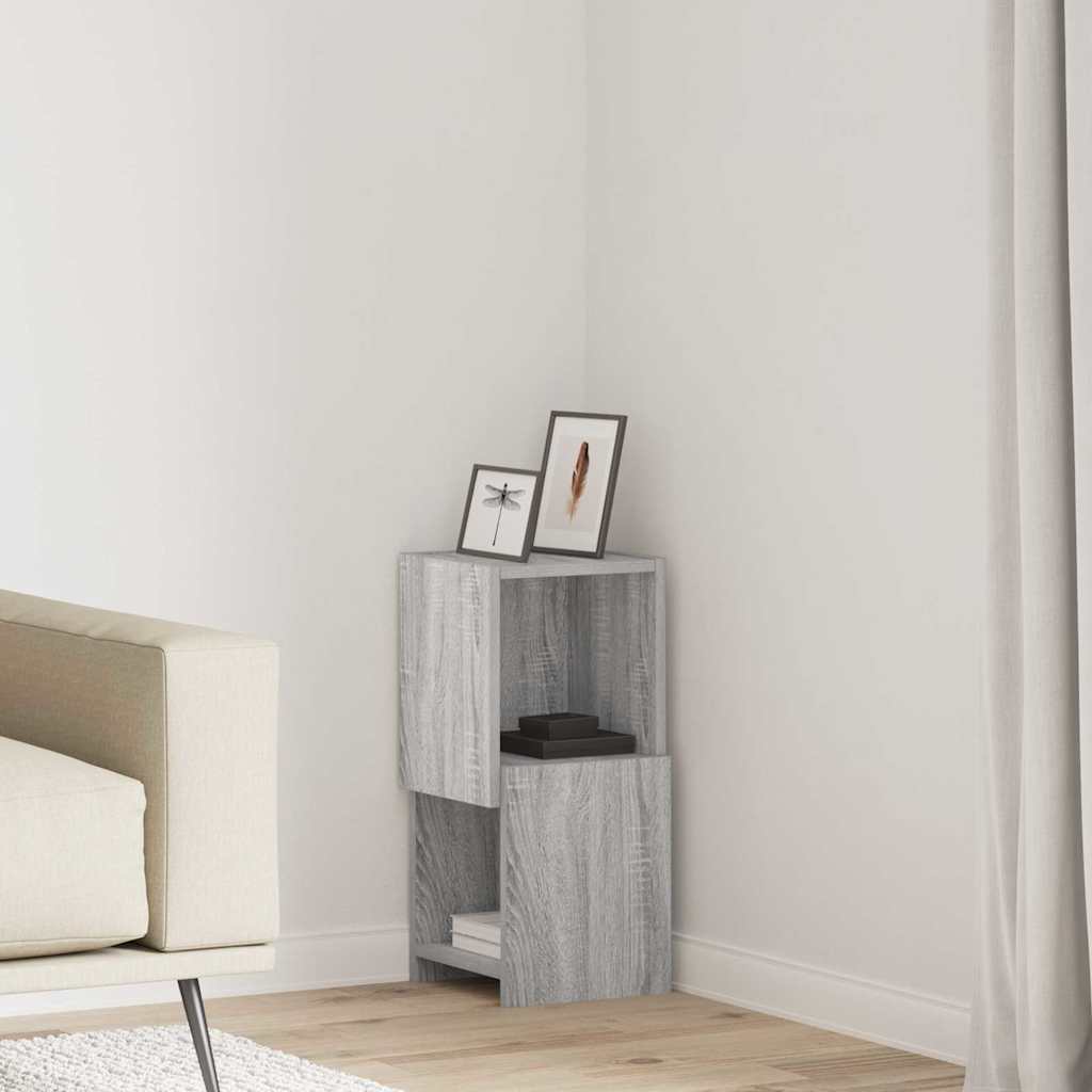 Sarokszekrény 25,5x25x55cm Szerelt Fa Szürke Sonoma