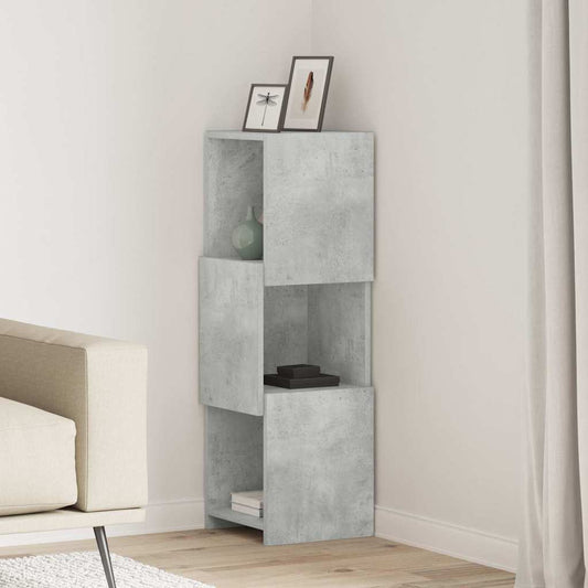 Sarokszekrény 30,5x30x95cm Szerelt Fa Beton Szürke