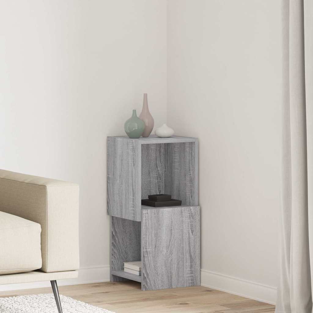 Sarokszekrény 30,5x30x65cm Szerelt Fa Szürke Sonoma