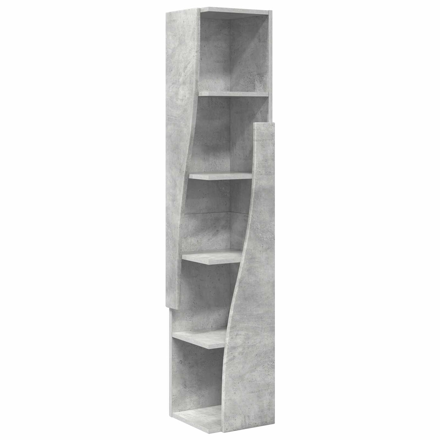 Sarokszekrény 27,5x27x140cm Szerelt Fa Beton Szürke