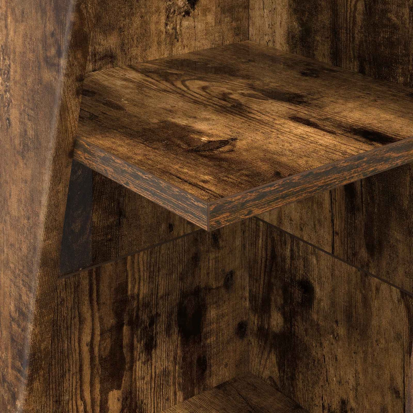 Sarokszekrény 27,5x27x140cm Szerelt Fa Füstölt tölgy