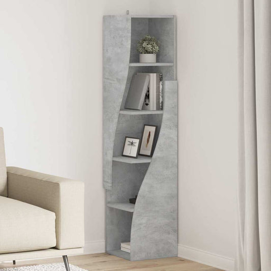 Sarokszekrény Beton Szürke 32x32x140cm Faanyag