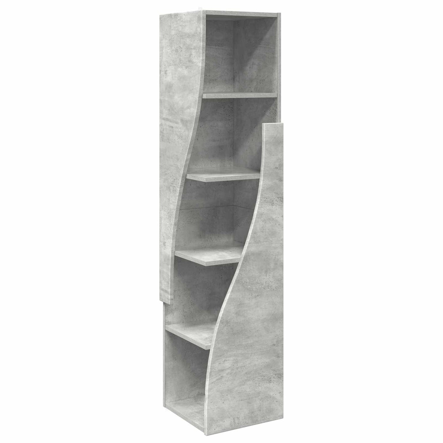 Sarokszekrény 32x32x140cm Szerelt Fa Beton Szürke
