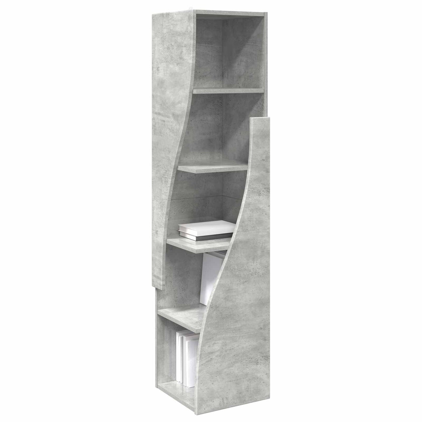 Sarokszekrény 32x32x140cm Szerelt Fa Beton Szürke