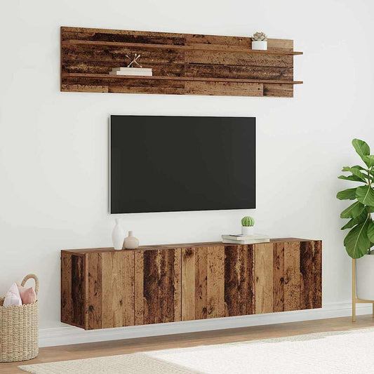 TV egységek Falra szerelhető 6 pcs Régi fa Faanyag