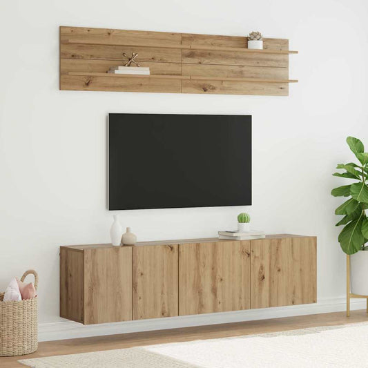 TV egységek Falra szerelhető 6 pcs kézműves tölgy Faanyag