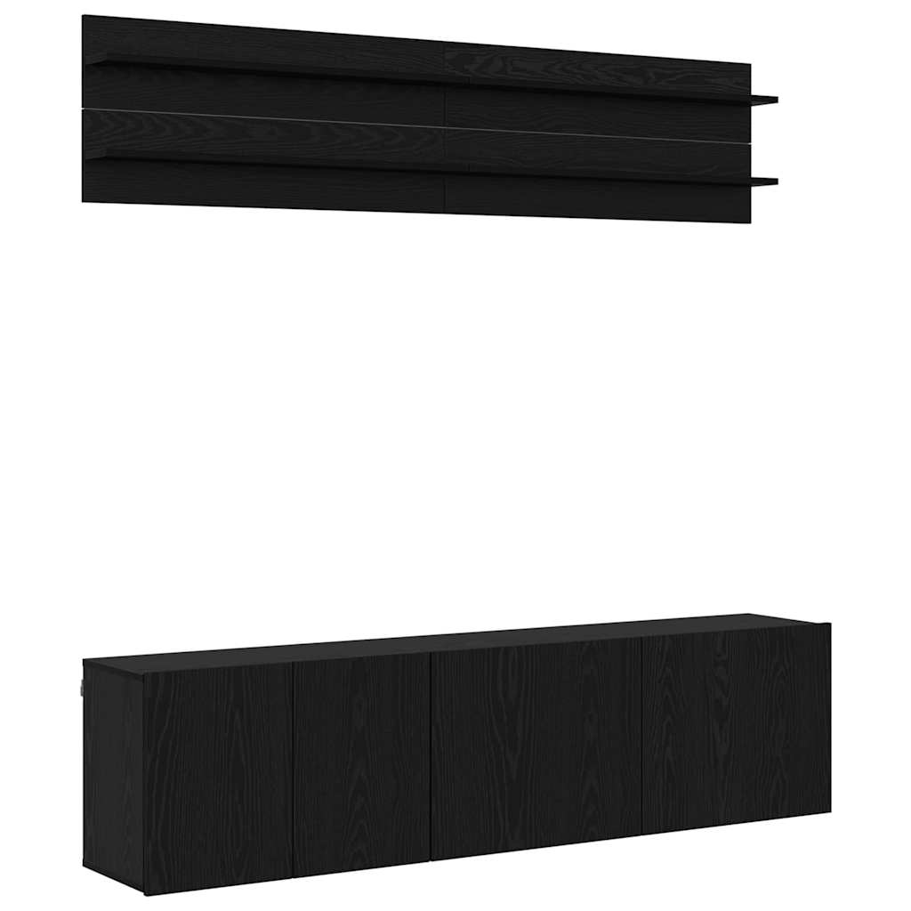 TV egységek 6 pcs Musta tammi Faanyag