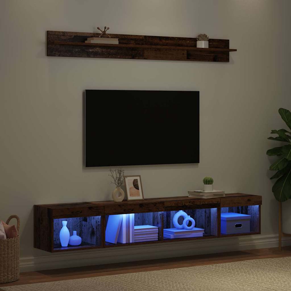 TV falit kabinet szett 5 pcs Öreg fa Szerelt Fa