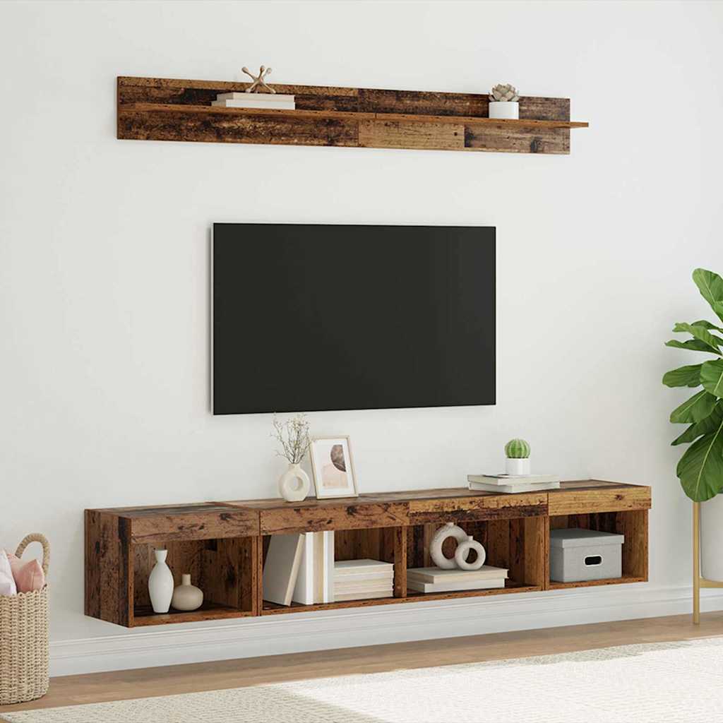 TV falit kabinet szett 5 pcs Öreg fa Szerelt Fa