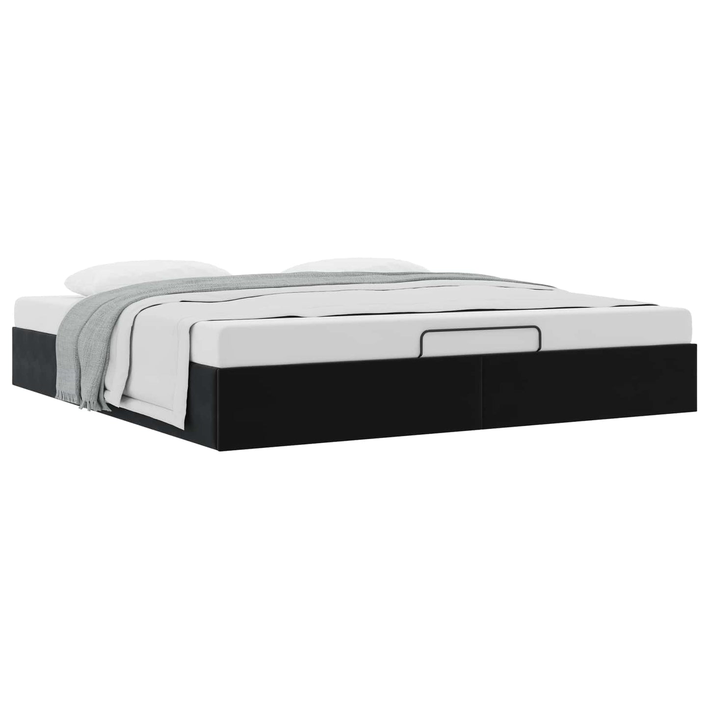 Ottomán Ágykeret Fekete King size Bársony