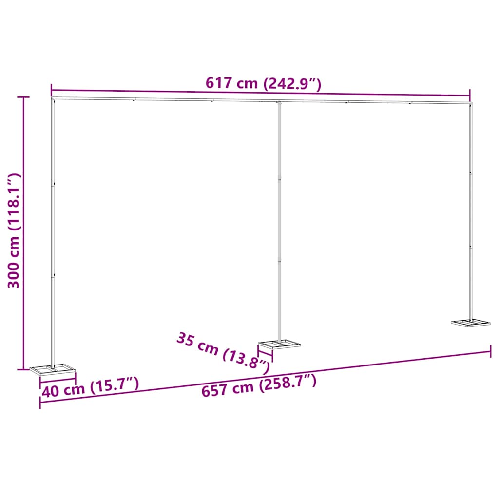 Esküvői Ív Arany 657 x 35 x 300 cm Acél