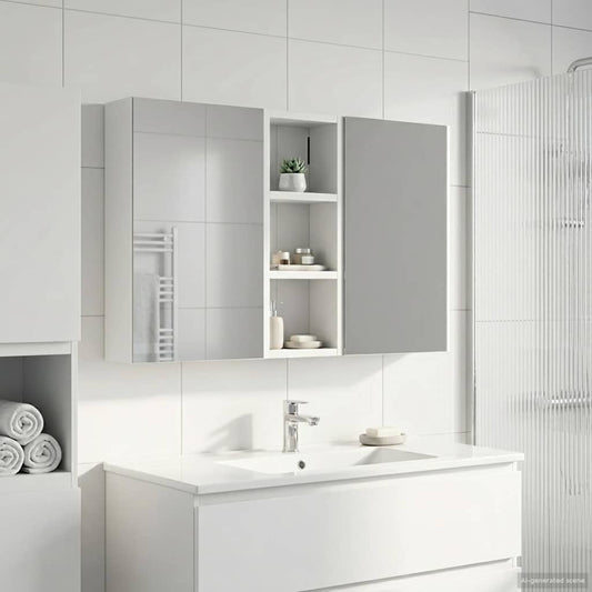 Fürdőszobai Szekrény Szett 3 pcs 80 x 10,5 x 50 cm Faanyag