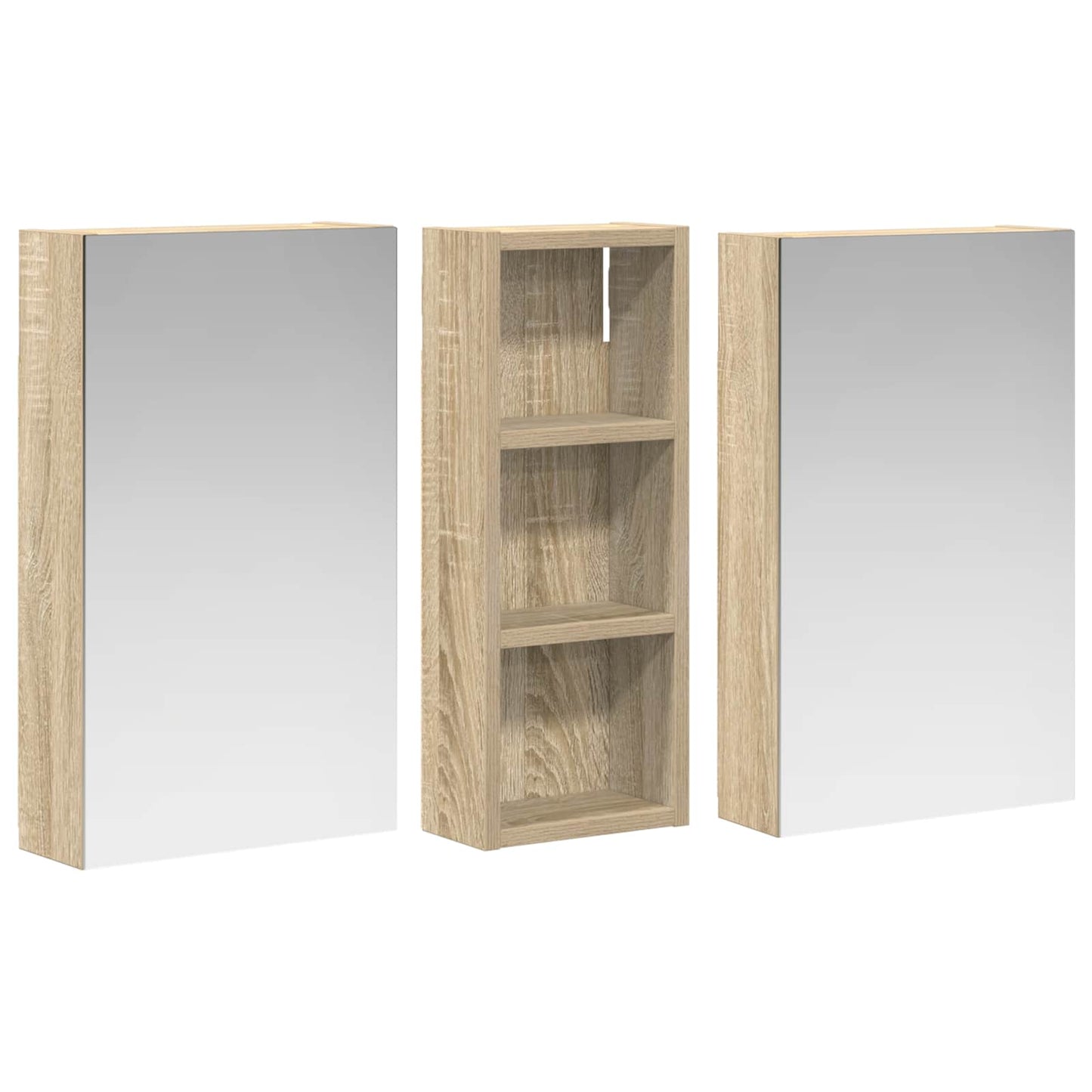 Fürdőszobai Szekrény Szett 3 db 80 x 10,5 x 50 cm Szerelt fa
