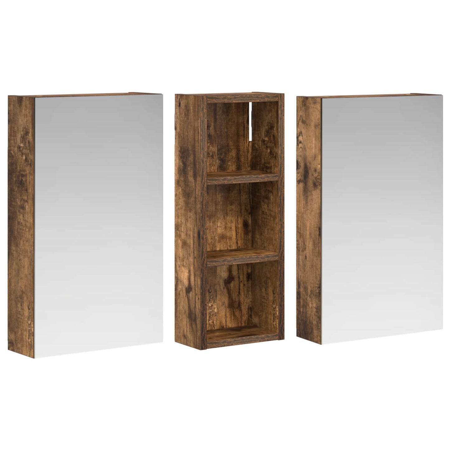 Fürdőszobai Szekrény Szett 3 db 80 x 10,5 x 50 cm Szerelt fa