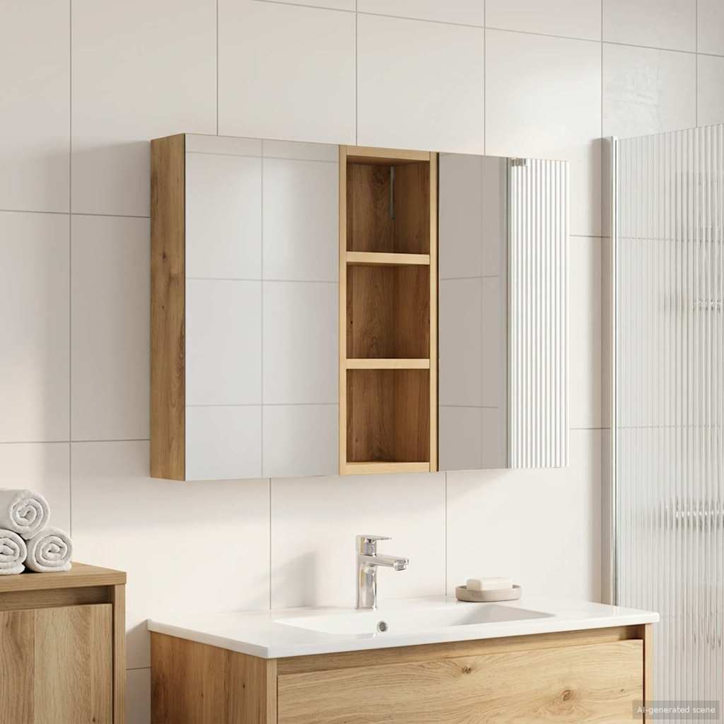 Fürdőszobai Szekrény Szett 3 db 80 x 10,5 x 50 cm Szerelt fa