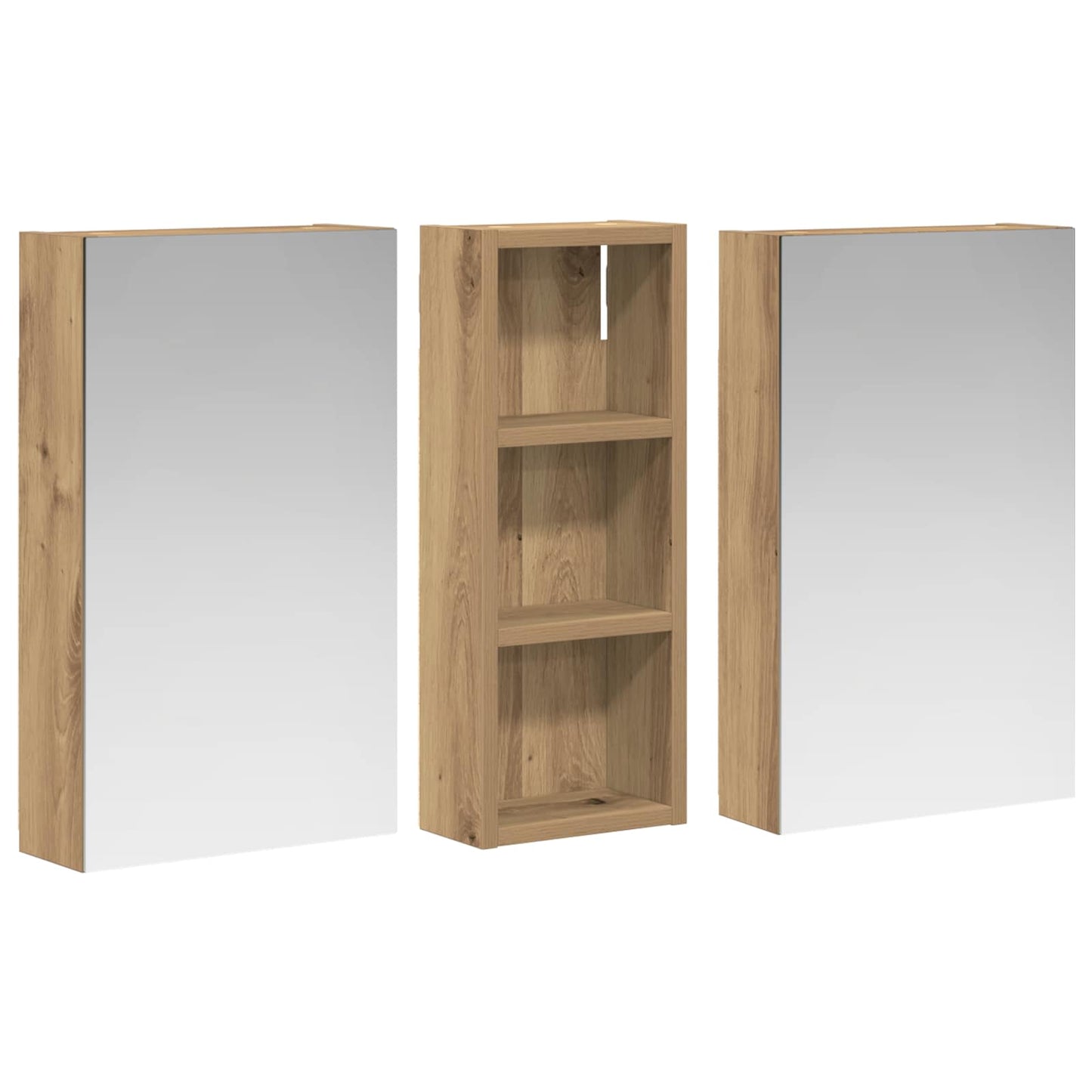 Fürdőszobai Szekrény Szett 3 db 80 x 10,5 x 50 cm Szerelt fa