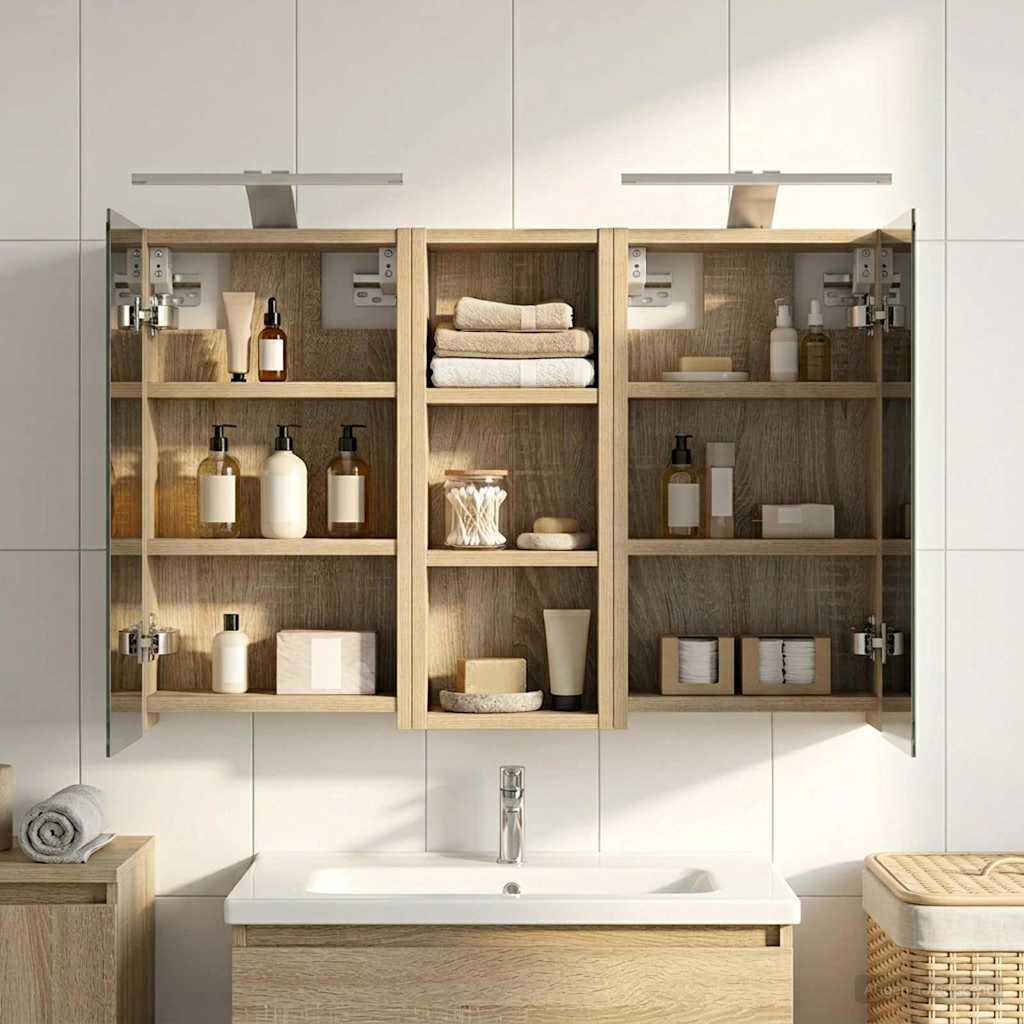 Fürdőszobai Szekrény Szett 3 db 80 x 10,5 x 50 cm Szerelt fa