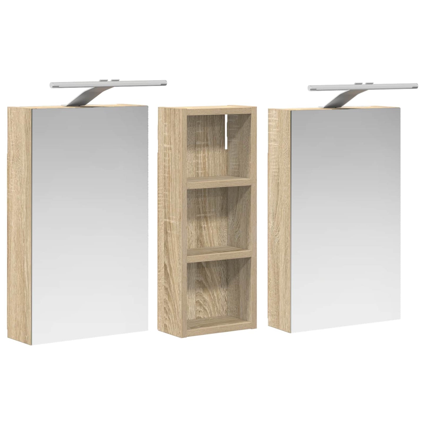 Fürdőszobai Szekrény Szett 3 db 80 x 10,5 x 50 cm Szerelt fa