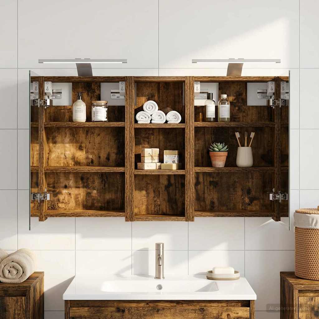 Fürdőszobai Szekrény Szett 3 db 80 x 10,5 x 50 cm Szerelt fa