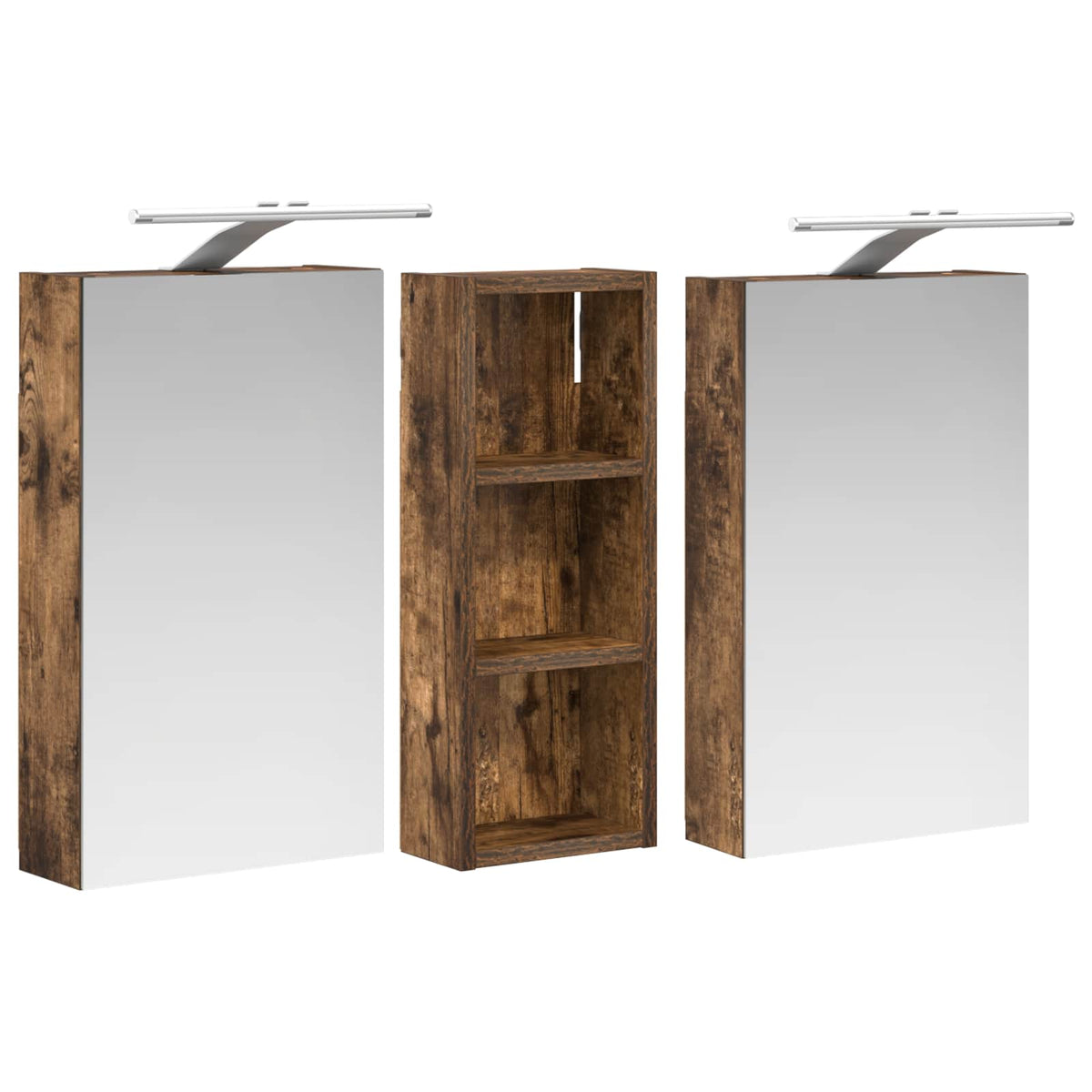Fürdőszobai Szekrény Szett 3 db 80 x 10,5 x 50 cm Szerelt fa