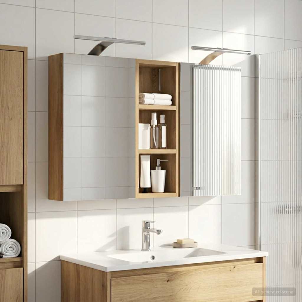 Fürdőszobai Szekrény Szett 3 db 80 x 10,5 x 50 cm Szerelt fa