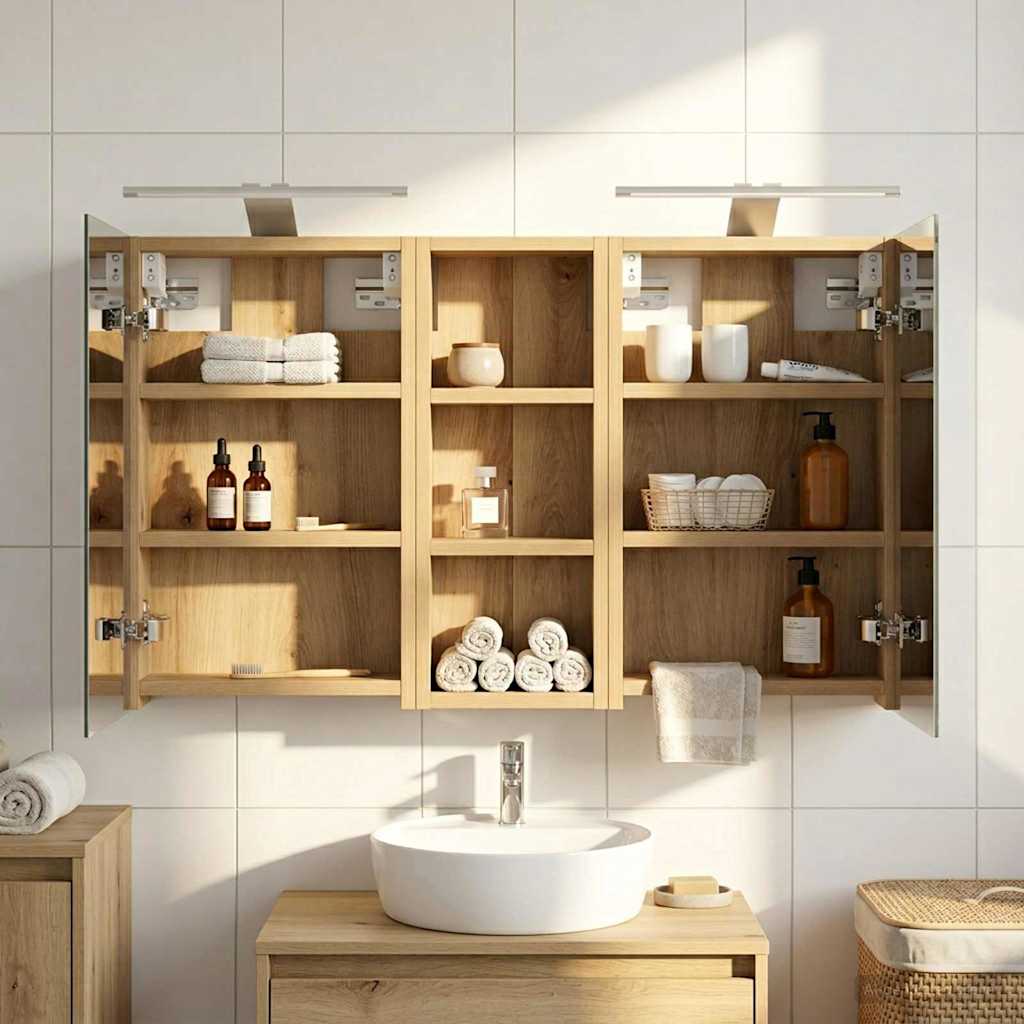 Fürdőszobai Szekrény Szett 3 db 80 x 10,5 x 50 cm Szerelt fa