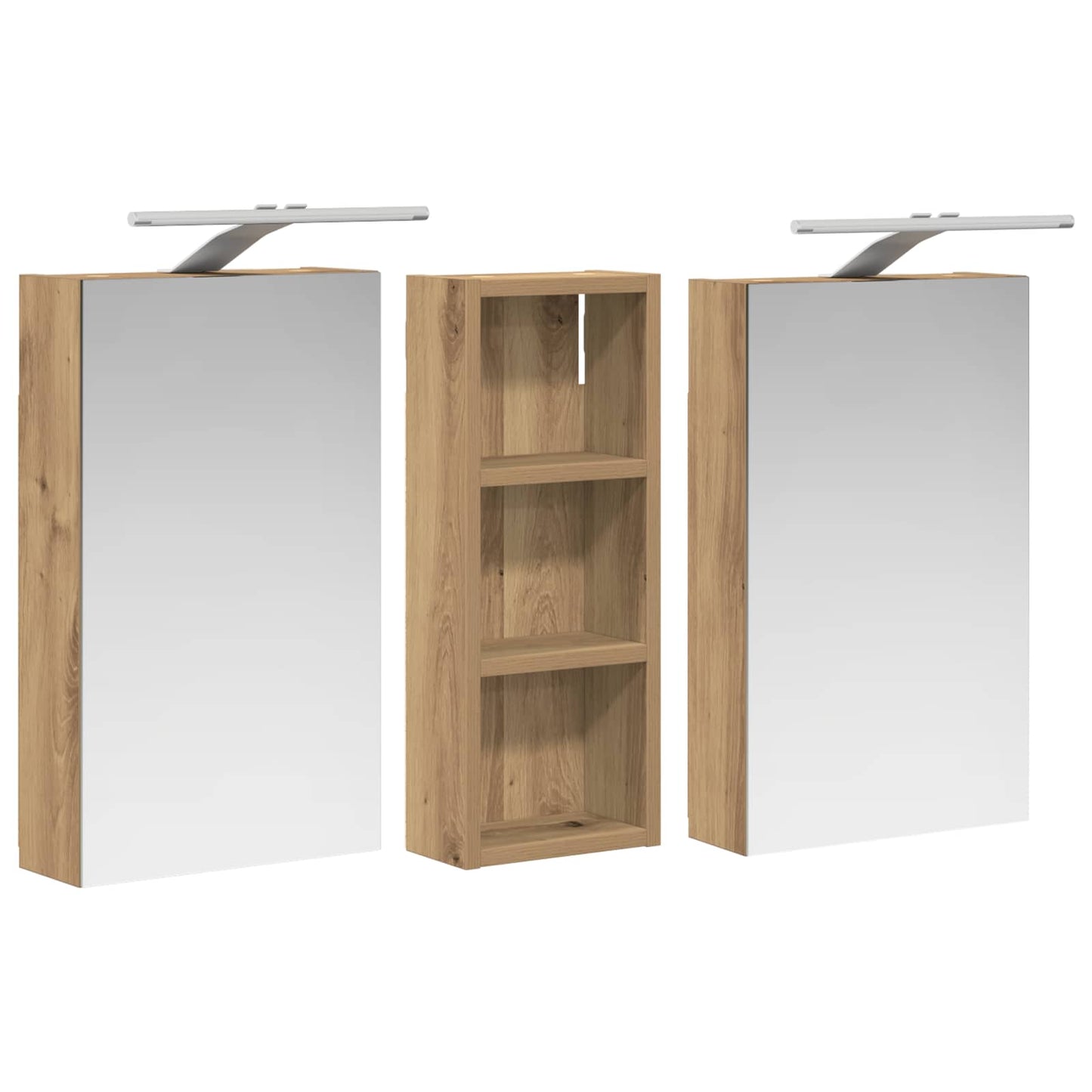 Fürdőszobai Szekrény Szett 3 db 80 x 10,5 x 50 cm Szerelt fa