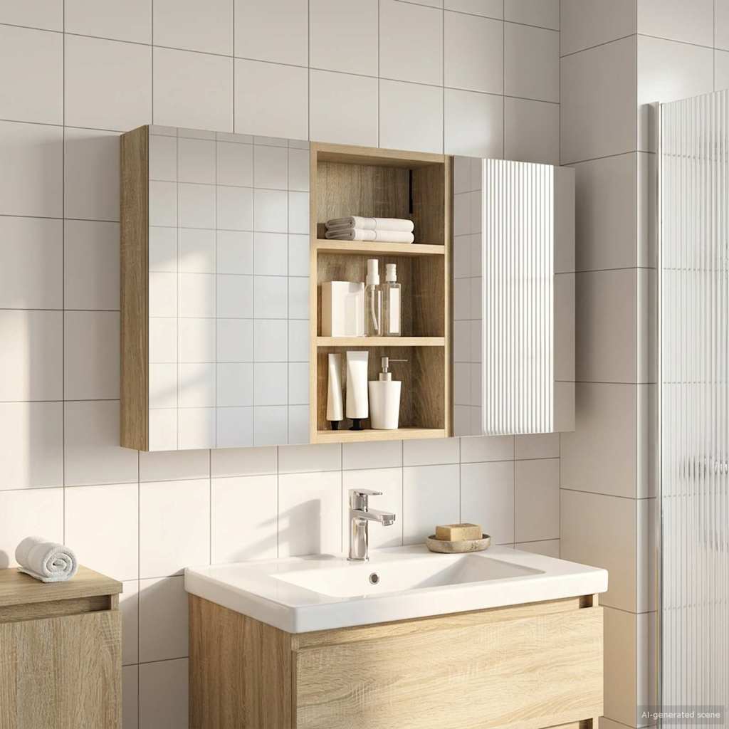 Fürdőszobai Szekrény Szett 3 db 90 x 10,5 x 50 cm Szerelt fa