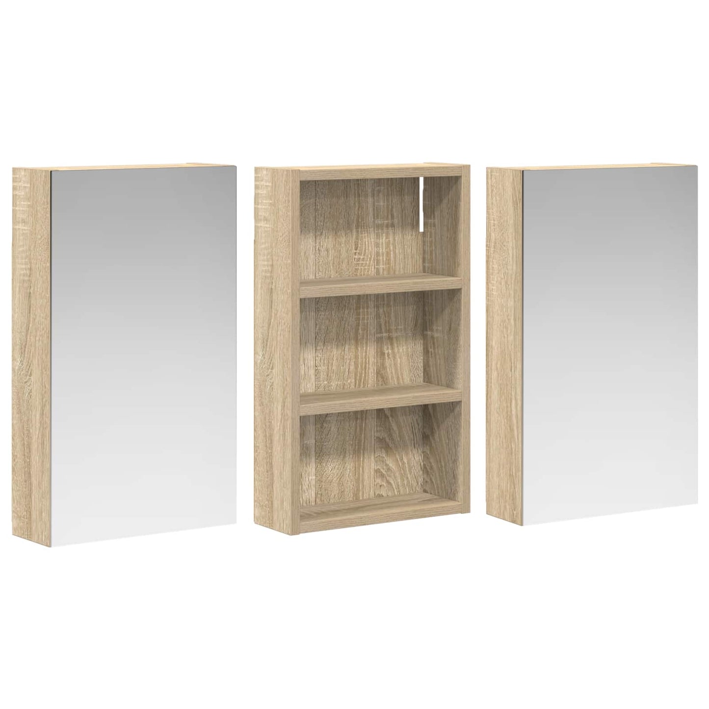 Fürdőszobai Szekrény Szett 3 db 90 x 10,5 x 50 cm Szerelt fa
