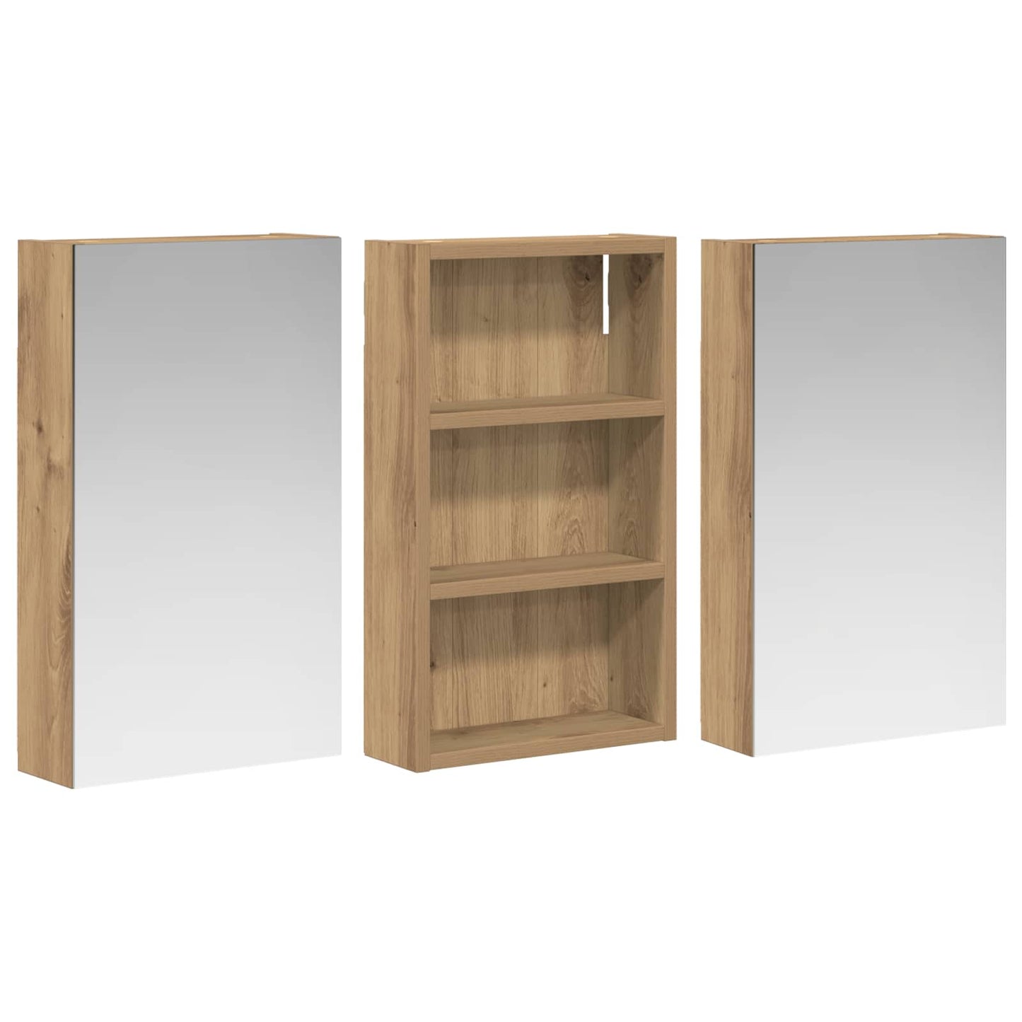 Fürdőszobai Szekrény Szett 3 db 90 x 10,5 x 50 cm Szerelt fa