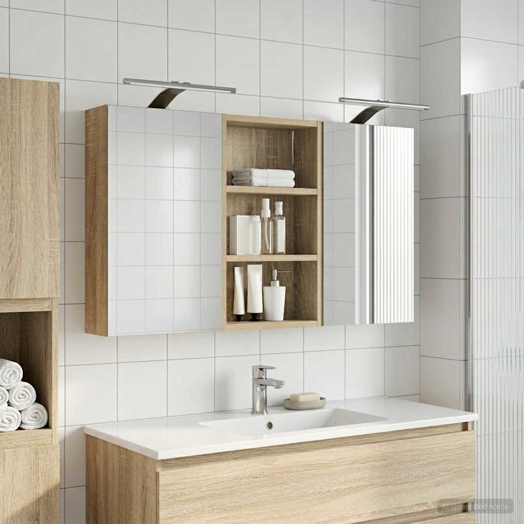 Fürdőszobai Szekrény Szett 3 db 90 x 10,5 x 50 cm Szerelt fa