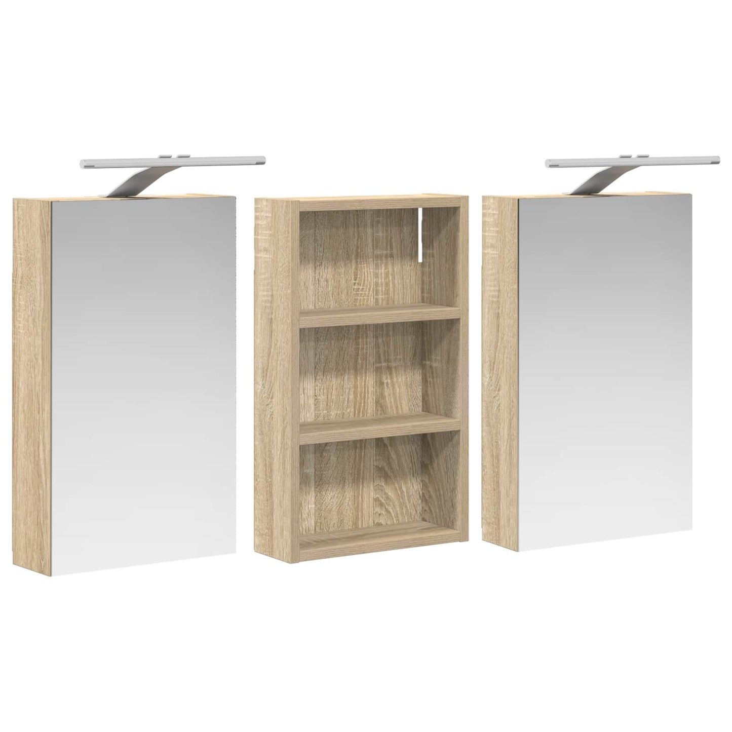 Fürdőszobai Szekrény Szett 3 db 90 x 10,5 x 50 cm Szerelt fa