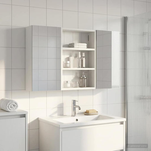 Fürdőszobai Szekrény Szett 3 pcs 100 x 10,5 x 50 cm Faanyag