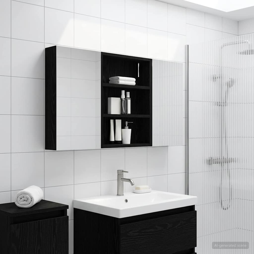 Fürdőszobai Szekrény Szett 3 db 100 x 10,5 x 50 cm Szerelt fa