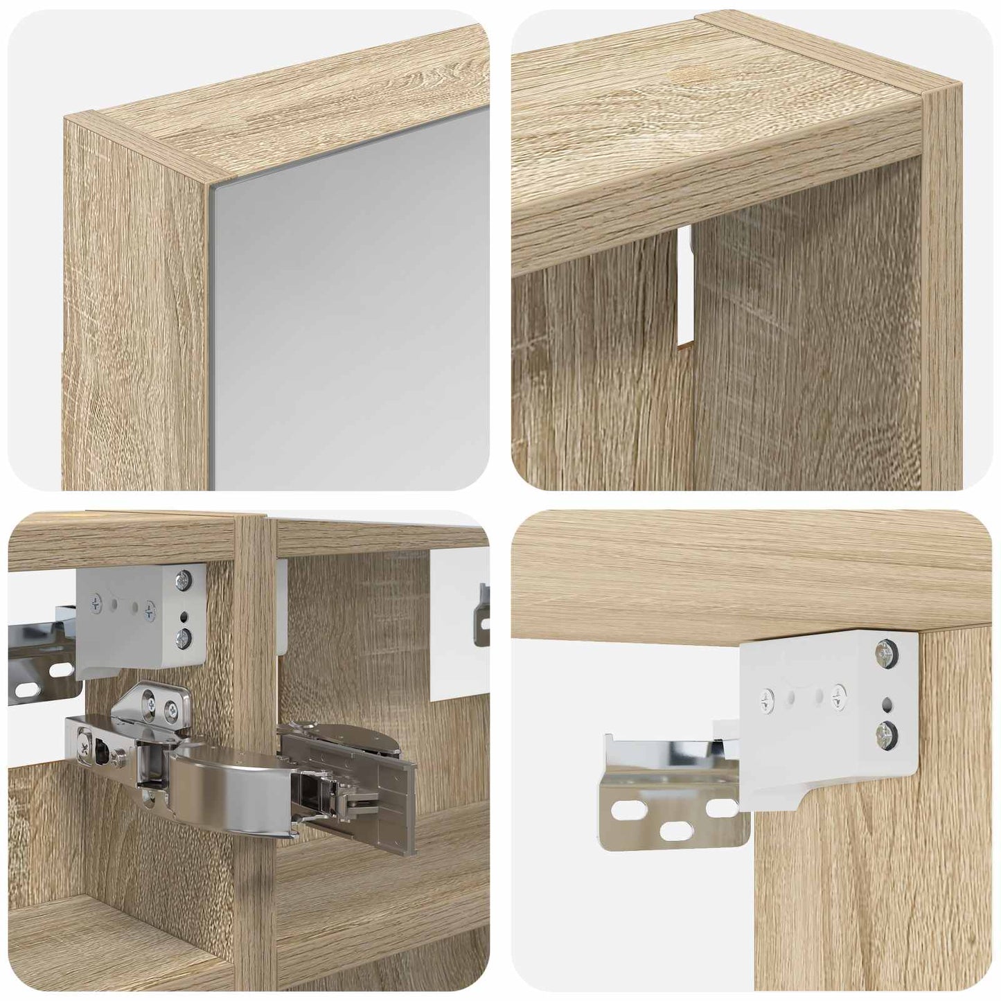 Fürdőszobai Szekrény Szett 3 db 100 x 10,5 x 50 cm Szerelt fa