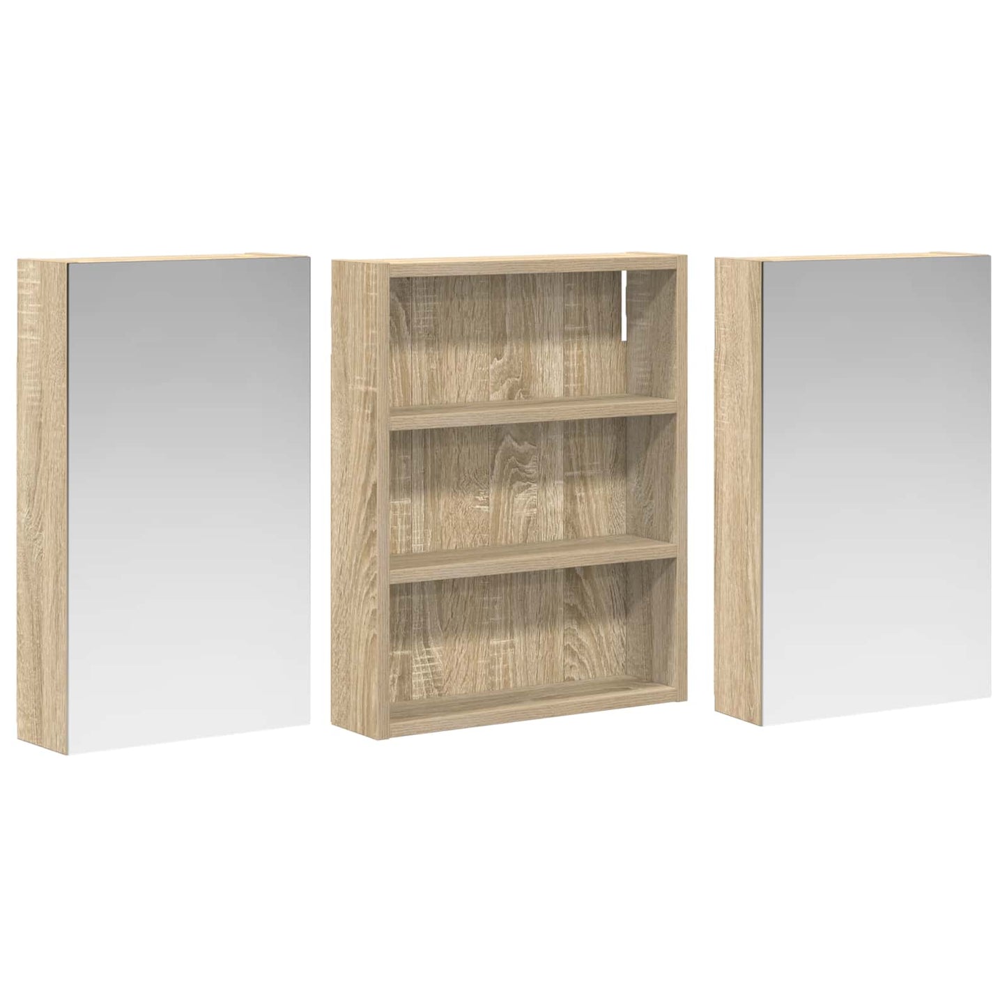 Fürdőszobai Szekrény Szett 3 db 100 x 10,5 x 50 cm Szerelt fa