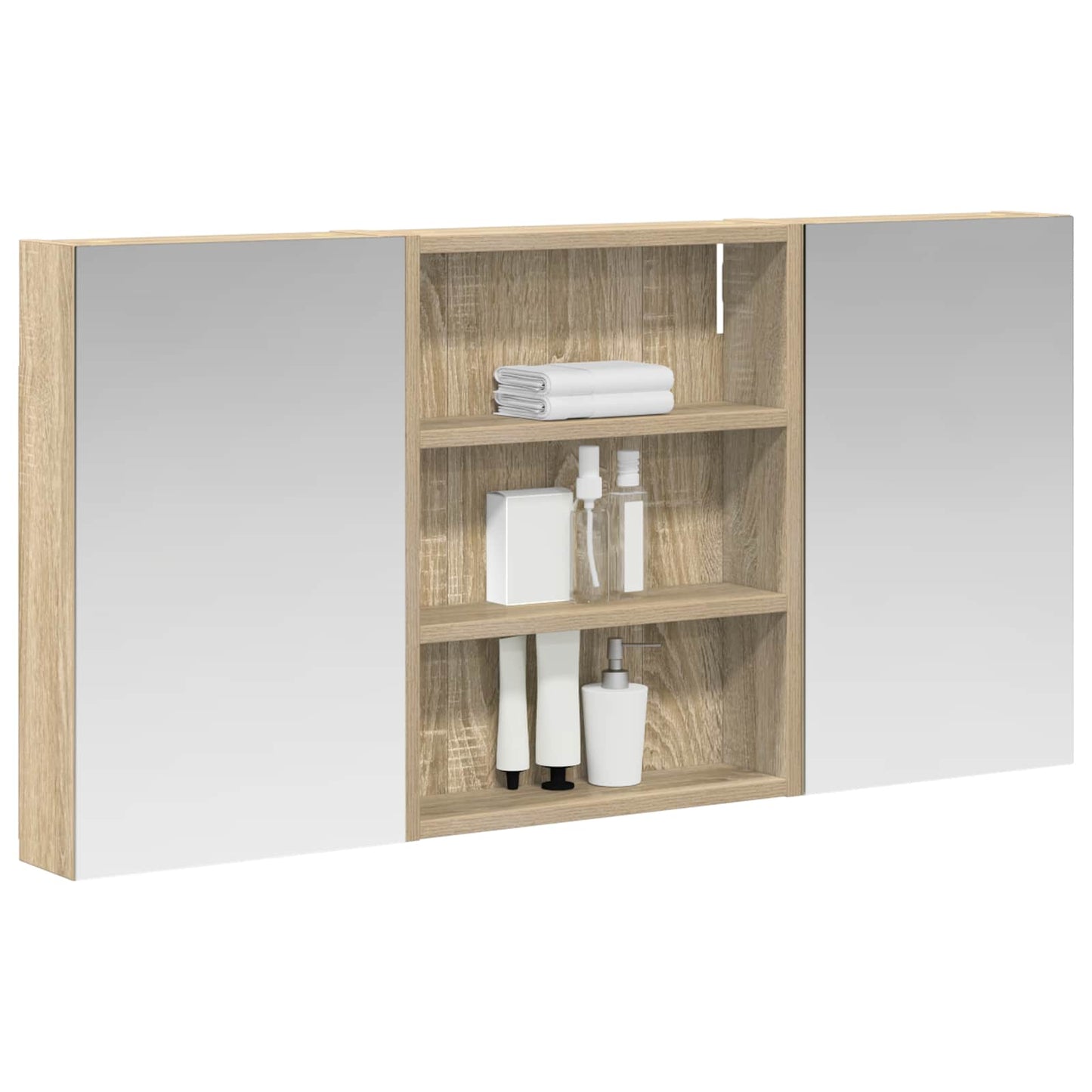 Fürdőszobai Szekrény Szett 3 db 100 x 10,5 x 50 cm Szerelt fa