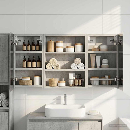 Fürdőszobai Szekrény Szett 3 pcs 100 x 10,5 x 50 cm Faanyag